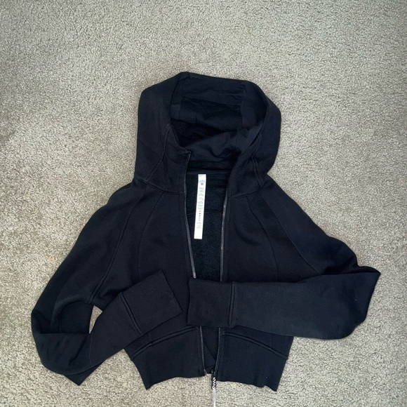 Lululemon Athletica Cropped Black Zip-Up Hoodie - Picture 1 of 4